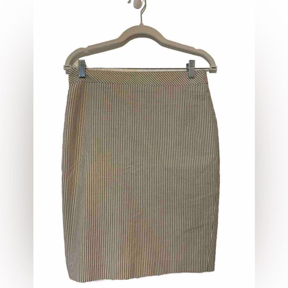 Ann Taylor Striped Pencil Skirt - Tan and Black